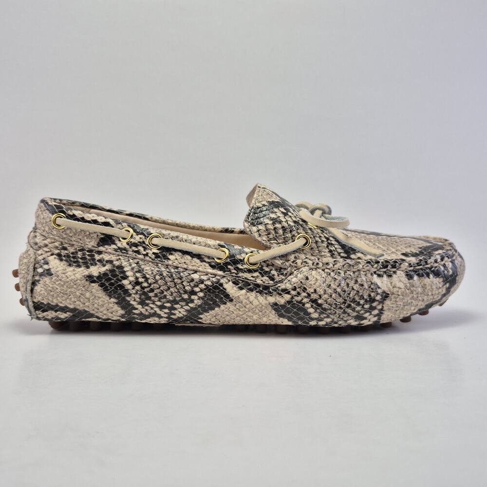 NWOT COLE HAAN Garnet Leather Snakeskin Pattern Driving Loafers Womens Size 5.5